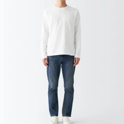 Sale Men's Washed Jersey Long Sleeves Crew Neck T-Shirt T-Shirts