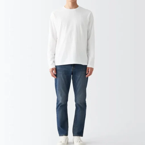 Sale Men's Washed Jersey Long Sleeves Crew Neck T-Shirt T-Shirts