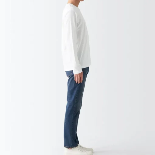 Sale Men's Washed Jersey Long Sleeves Crew Neck T-Shirt T-Shirts