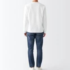 Sale Men's Washed Jersey Long Sleeves Crew Neck T-Shirt T-Shirts