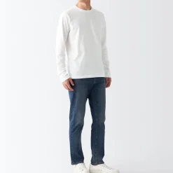 Sale Men's Washed Jersey Long Sleeves Crew Neck T-Shirt T-Shirts