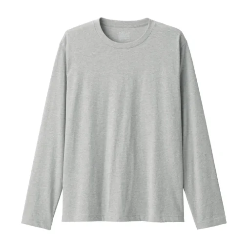 Sale Men's Washed Jersey Long Sleeves Crew Neck T-Shirt T-Shirts