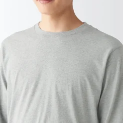 Sale Men's Washed Jersey Long Sleeves Crew Neck T-Shirt T-Shirts