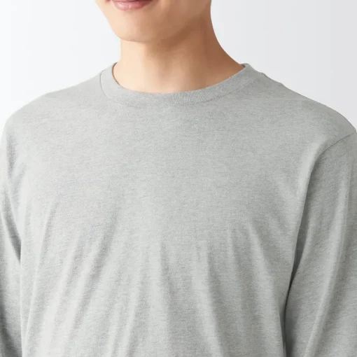 Sale Men's Washed Jersey Long Sleeves Crew Neck T-Shirt T-Shirts