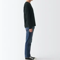 Sale Men's Washed Jersey Long Sleeves Crew Neck T-Shirt T-Shirts