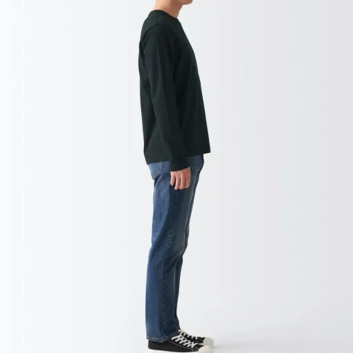 Sale Men's Washed Jersey Long Sleeves Crew Neck T-Shirt T-Shirts