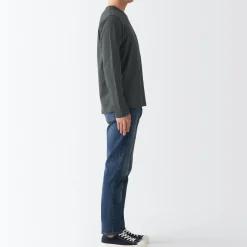 Sale Men's Washed Jersey Long Sleeves Crew Neck T-Shirt T-Shirts