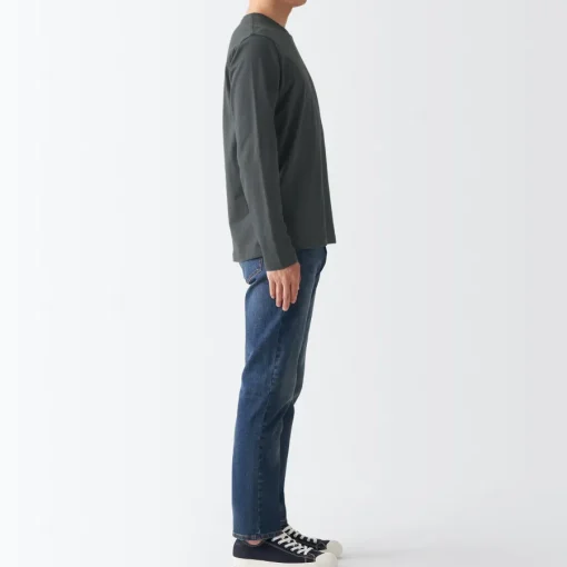 Sale Men's Washed Jersey Long Sleeves Crew Neck T-Shirt T-Shirts
