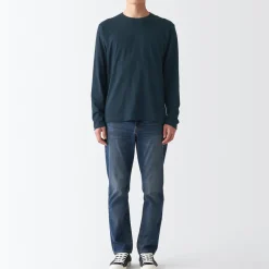 Sale Men's Washed Jersey Long Sleeves Crew Neck T-Shirt T-Shirts