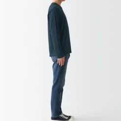 Sale Men's Washed Jersey Long Sleeves Crew Neck T-Shirt T-Shirts
