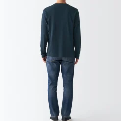Sale Men's Washed Jersey Long Sleeves Crew Neck T-Shirt T-Shirts
