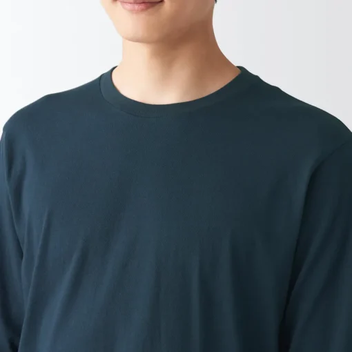 Sale Men's Washed Jersey Long Sleeves Crew Neck T-Shirt T-Shirts