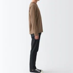 Sale Men's Washed Jersey Long Sleeves Crew Neck T-Shirt T-Shirts