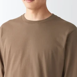 Sale Men's Washed Jersey Long Sleeves Crew Neck T-Shirt T-Shirts