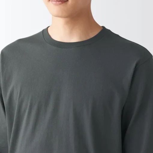 Sale Men's Washed Jersey Long Sleeves Crew Neck T-Shirt T-Shirts