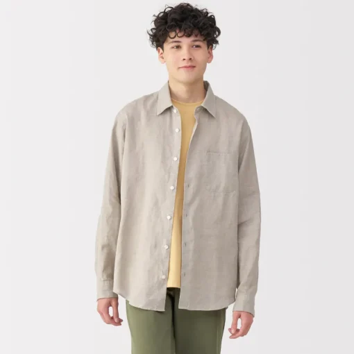 Online Men's Washed Linen Shirt Shirts & Polos