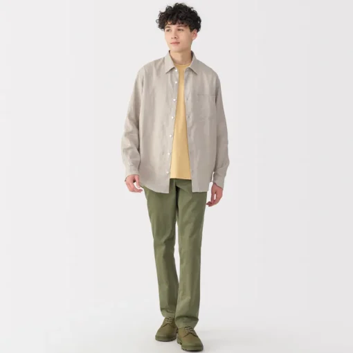 Online Men's Washed Linen Shirt Shirts & Polos