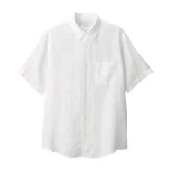 Online Men's Washed Linen Short Sleeve Shirt Shirts & Polos