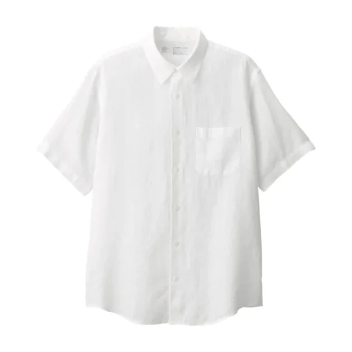 Online Men's Washed Linen Short Sleeve Shirt Shirts & Polos