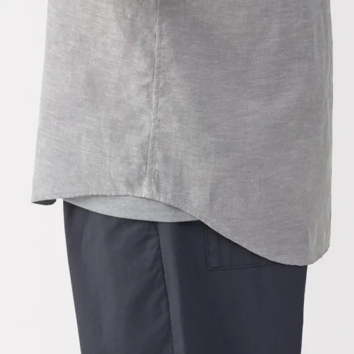 Online Men's Washed Linen Short Sleeve Shirt Shirts & Polos