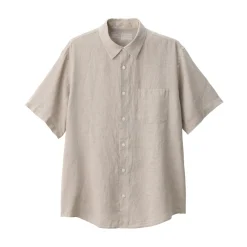 Online Men's Washed Linen Short Sleeve Shirt Shirts & Polos