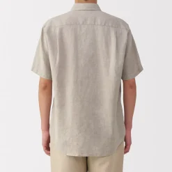 Online Men's Washed Linen Short Sleeve Shirt Shirts & Polos