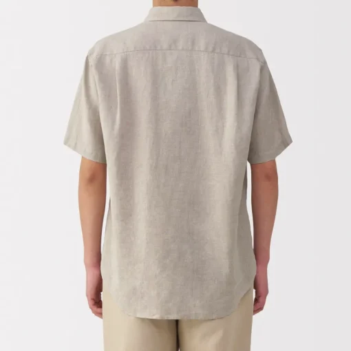 Online Men's Washed Linen Short Sleeve Shirt Shirts & Polos