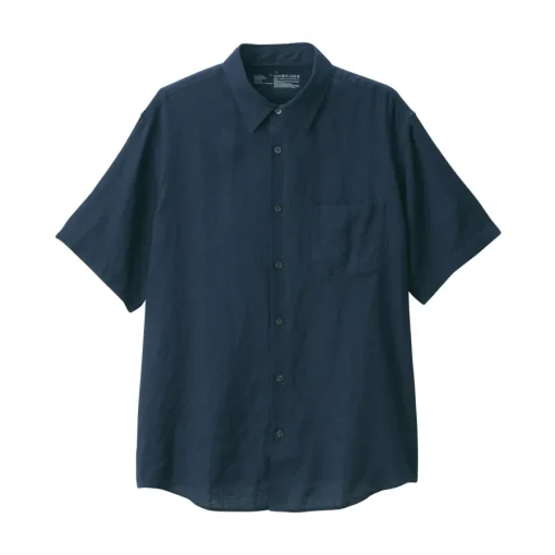 Online Men's Washed Linen Short Sleeve Shirt Shirts & Polos