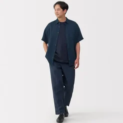 Online Men's Washed Linen Short Sleeve Shirt Shirts & Polos