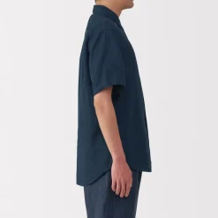 Online Men's Washed Linen Short Sleeve Shirt Shirts & Polos