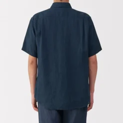 Online Men's Washed Linen Short Sleeve Shirt Shirts & Polos