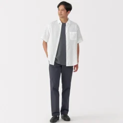 Online Men's Washed Linen Short Sleeve Shirt Shirts & Polos