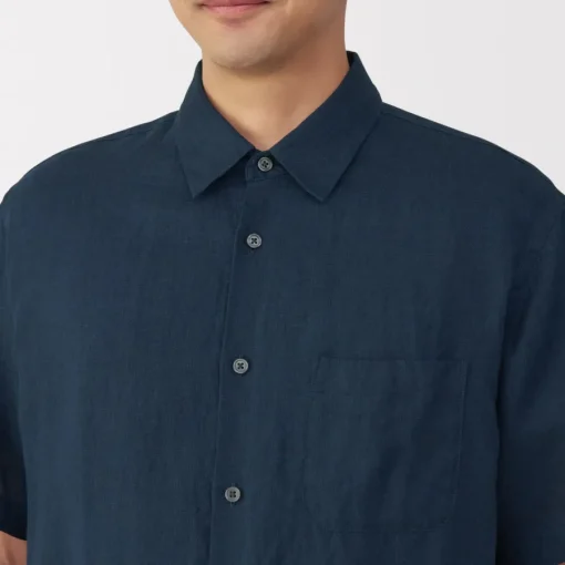 Online Men's Washed Linen Short Sleeve Shirt Shirts & Polos
