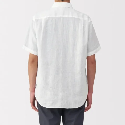 Online Men's Washed Linen Short Sleeve Shirt Shirts & Polos