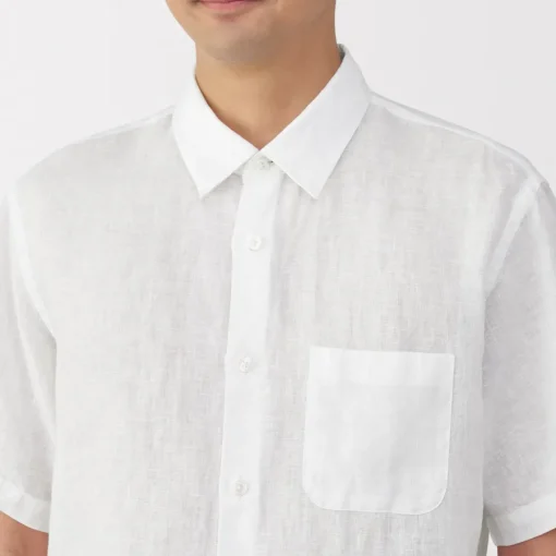 Online Men's Washed Linen Short Sleeve Shirt Shirts & Polos