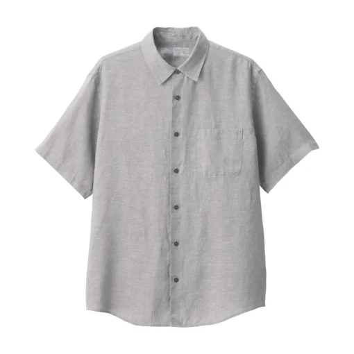 Online Men's Washed Linen Short Sleeve Shirt Shirts & Polos