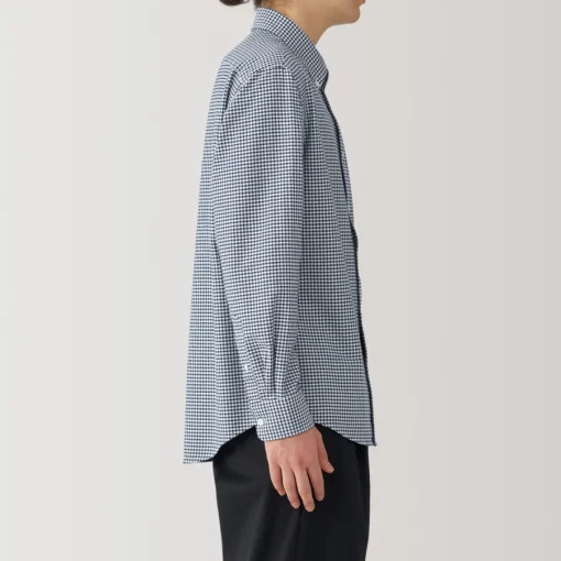 Fashion Men's Washed Oxford Button Down Long Sleeve Patterned Shirt Shirts & Polos