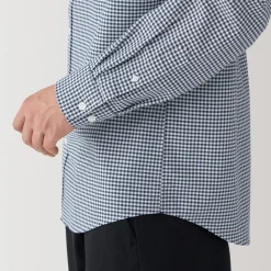 Fashion Men's Washed Oxford Button Down Long Sleeve Patterned Shirt Shirts & Polos
