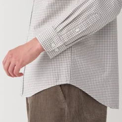 Fashion Men's Washed Oxford Button Down Long Sleeve Patterned Shirt Shirts & Polos