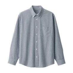 Fashion Men's Washed Oxford Button Down Long Sleeve Patterned Shirt Shirts & Polos