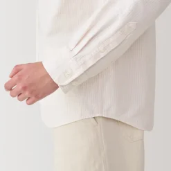 Fashion Men's Washed Oxford Button Down Long Sleeve Striped Shirt Shirts & Polos