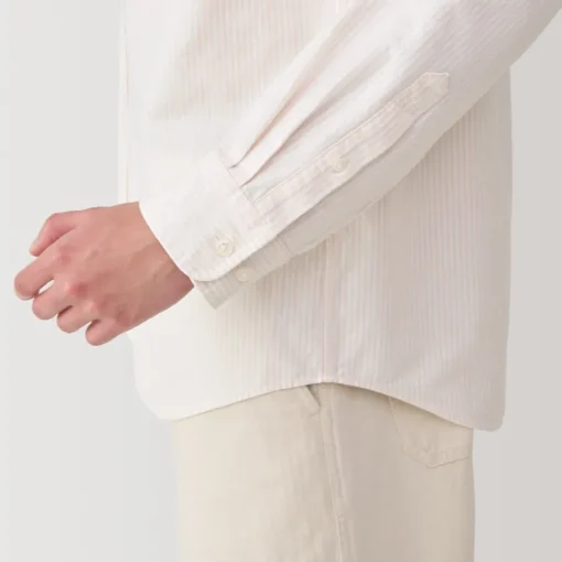 Fashion Men's Washed Oxford Button Down Long Sleeve Striped Shirt Shirts & Polos