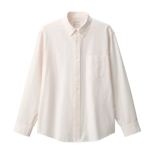 Fashion Men's Washed Oxford Button Down Long Sleeve Striped Shirt Shirts & Polos