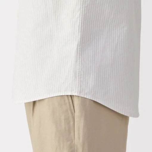 Fashion Men's Washed Oxford Button Down Short Sleeve Striped Shirt Shirts & Polos