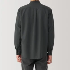 Outlet Men's Washed Oxford Stand Collar Long Sleeve Shirt Shirts & Polos