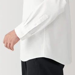 Outlet Men's Washed Oxford Stand Collar Long Sleeve Shirt Shirts & Polos