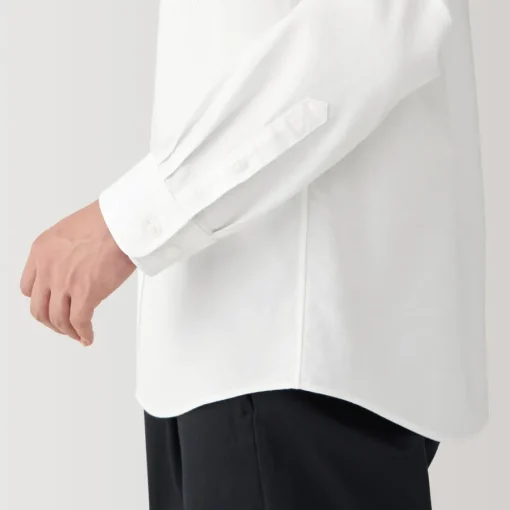 Outlet Men's Washed Oxford Stand Collar Long Sleeve Shirt Shirts & Polos