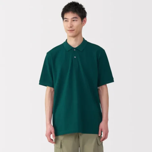 New Men's Washed Pique Short Sleeve Polo Shirt Shirts & Polos