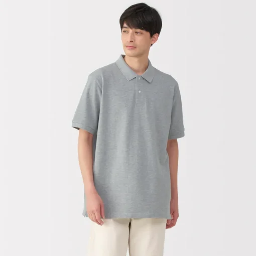 New Men's Washed Pique Short Sleeve Polo Shirt Shirts & Polos