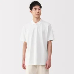 New Men's Washed Pique Short Sleeve Polo Shirt Shirts & Polos